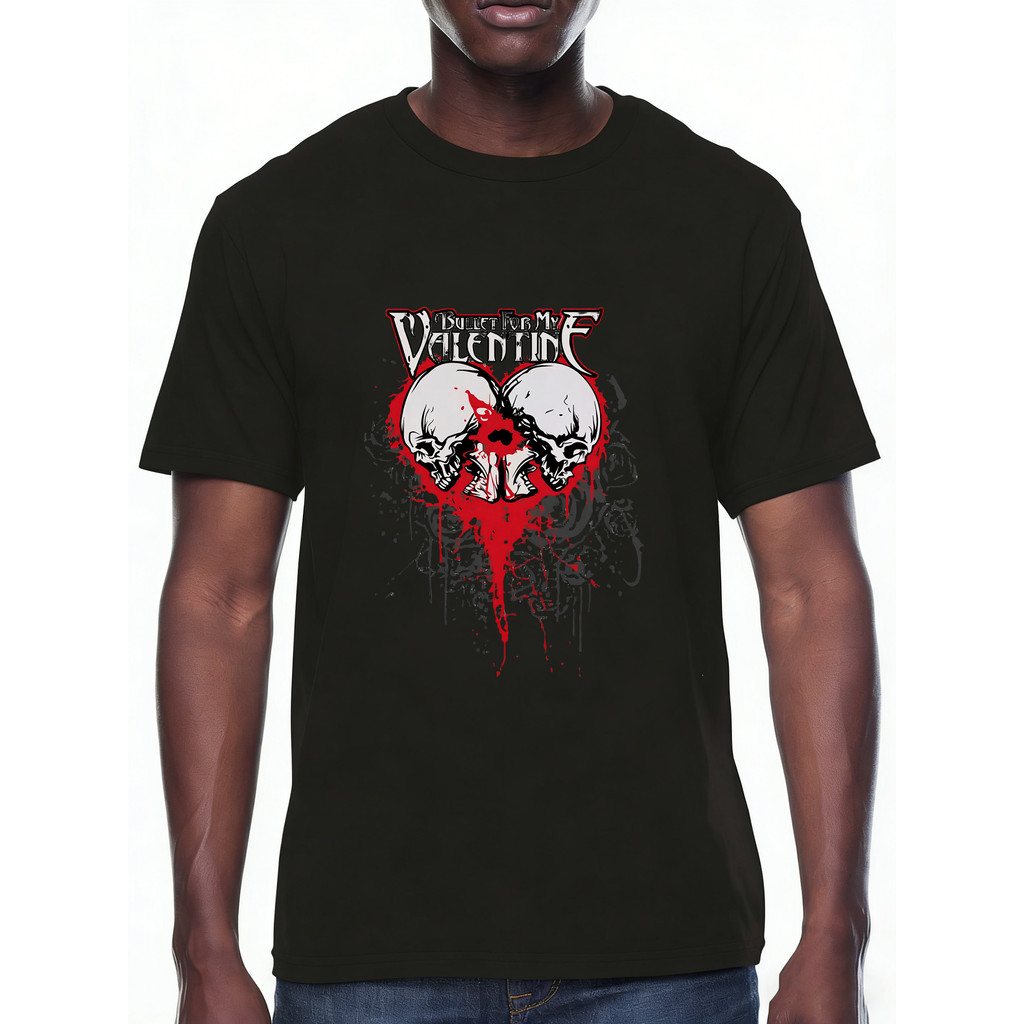 Camiseta Unissex Oversized Plus Size Feminina Masculina Camisa Homem V-neck As Blood Runs Black Valenteen, Estampa Skull