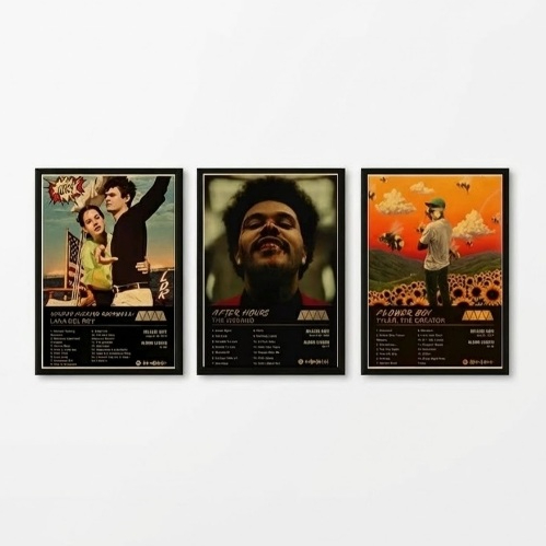 Quadro decorativo Hip Hop Álbum Personalizado (3 peças 40x60)