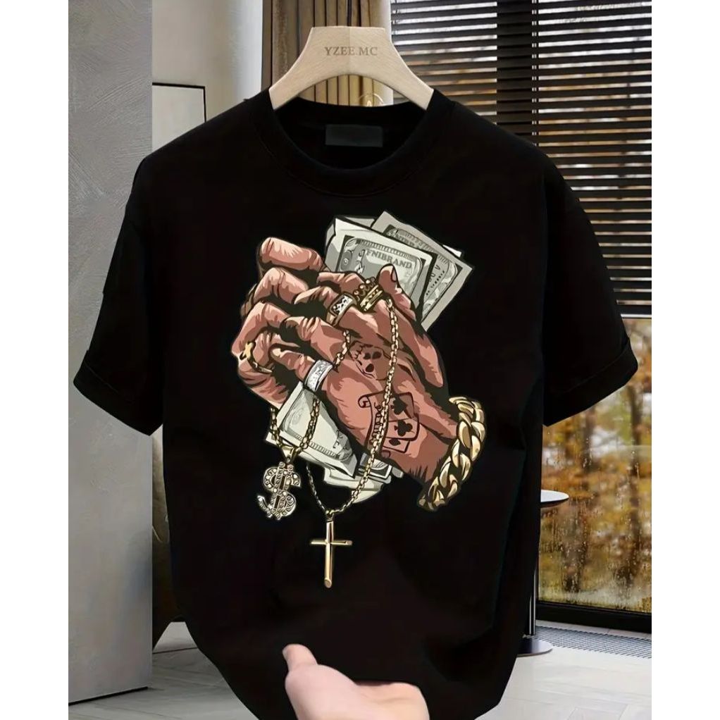 Camiseta Masculina Estampada  Streetwear Hip Hop Casual Camisa 100% Algodão