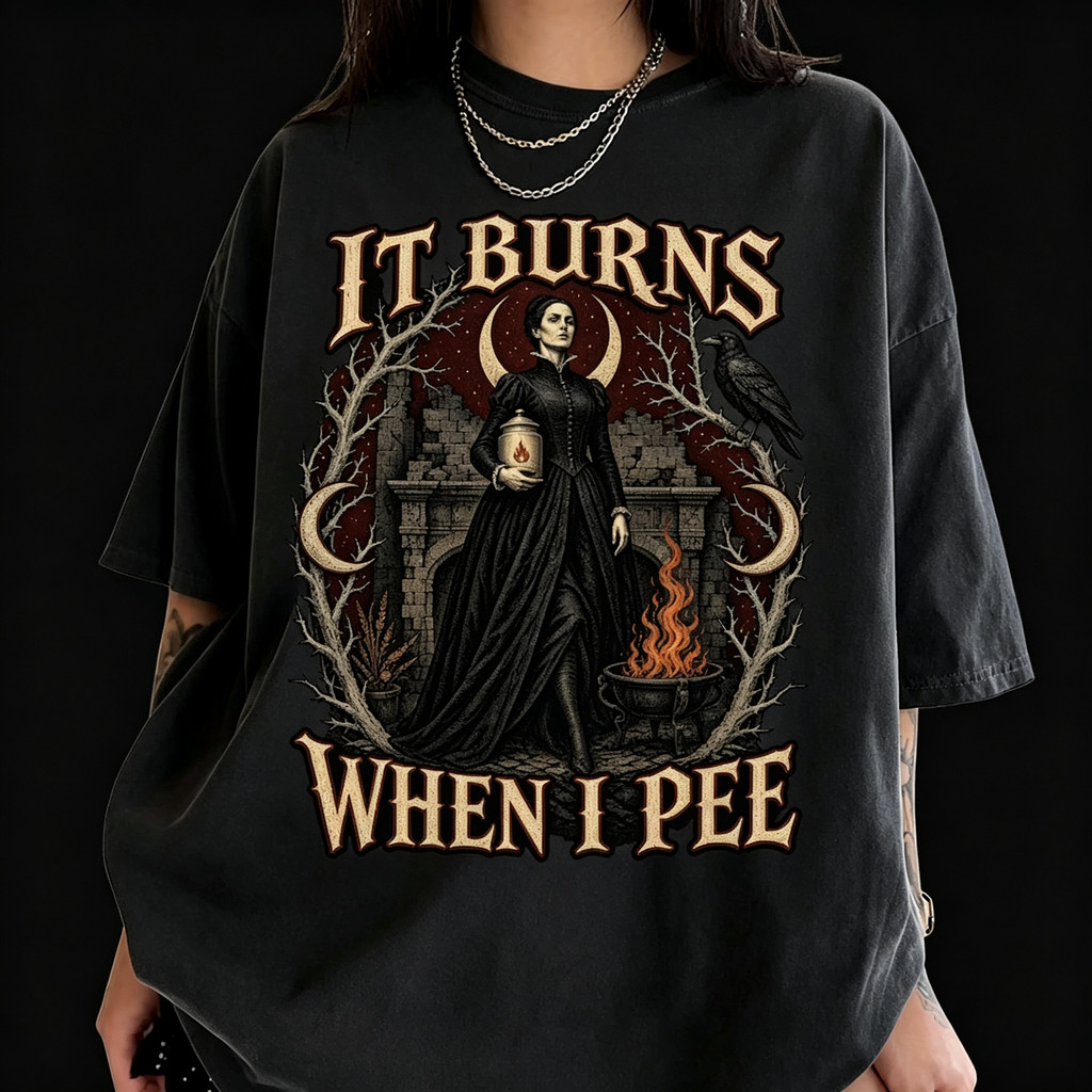 Camiseta Unissex Oversize Preta, Estampa 