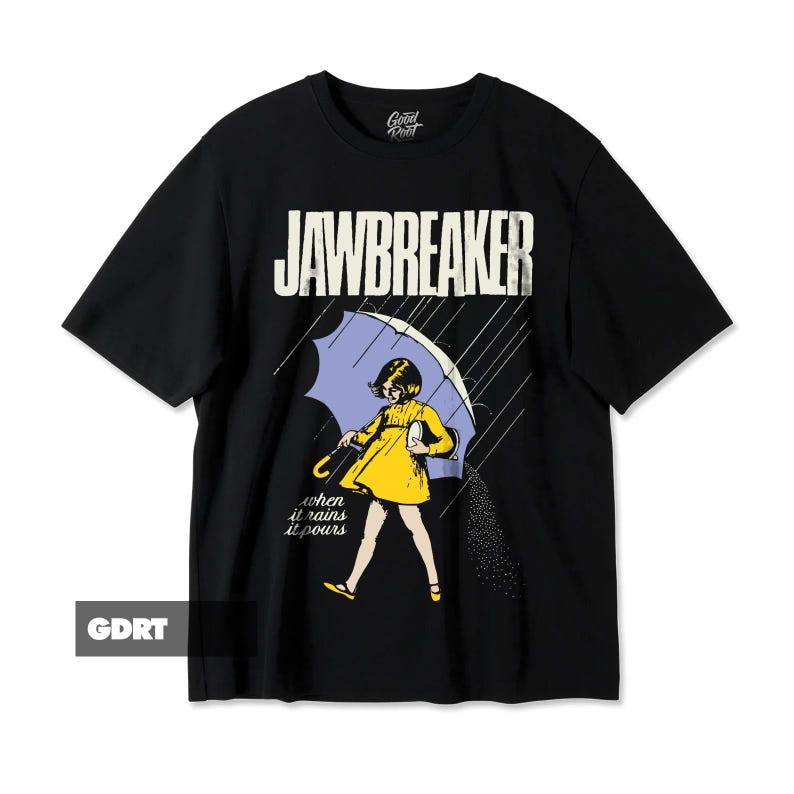 Music.Soul Camiseta Unissex Jawbreaker Banda Rock Estampa When it Rains It Pours Confortável Moderna Estilosa Casual