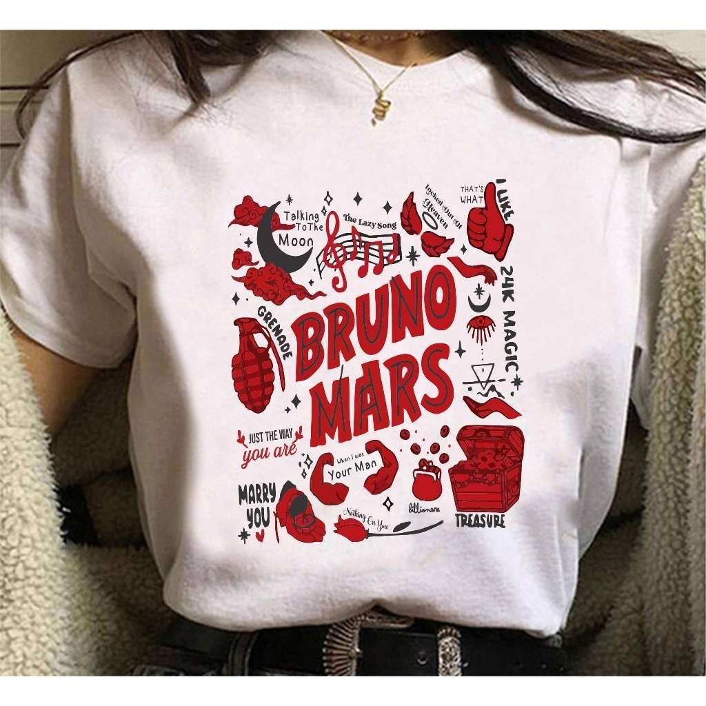 Camiseta  premium em puro 100% algodão Camiseta Bruno Mars When Aesthetic Lançamento Premium Exclusiva