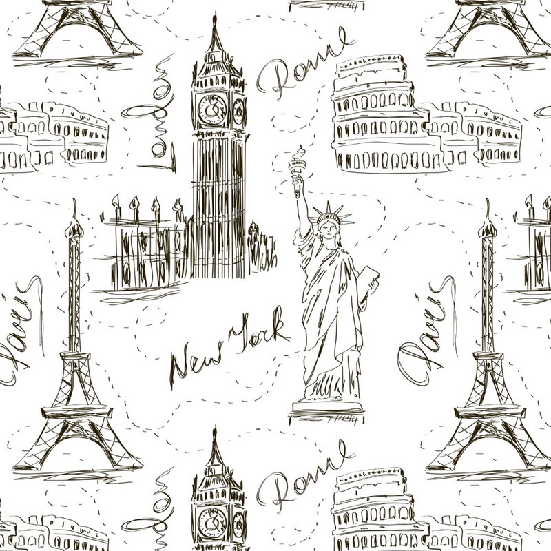 Papel de Parede Adesivo Teens Volta Ao Mundo New York London Paris GFC-TEEN-95 PEQ