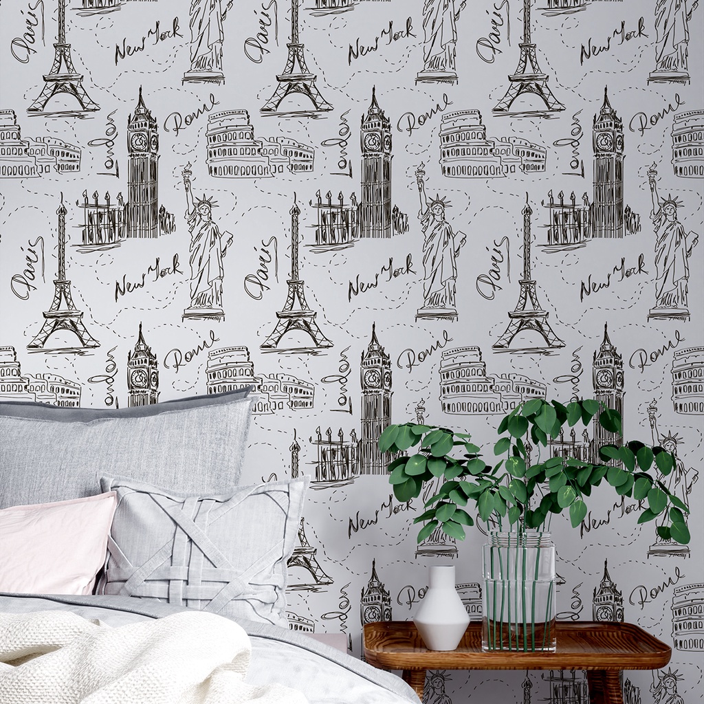 Papel de Parede Adesivo Teens Volta Ao Mundo New York London Paris TEEN-95