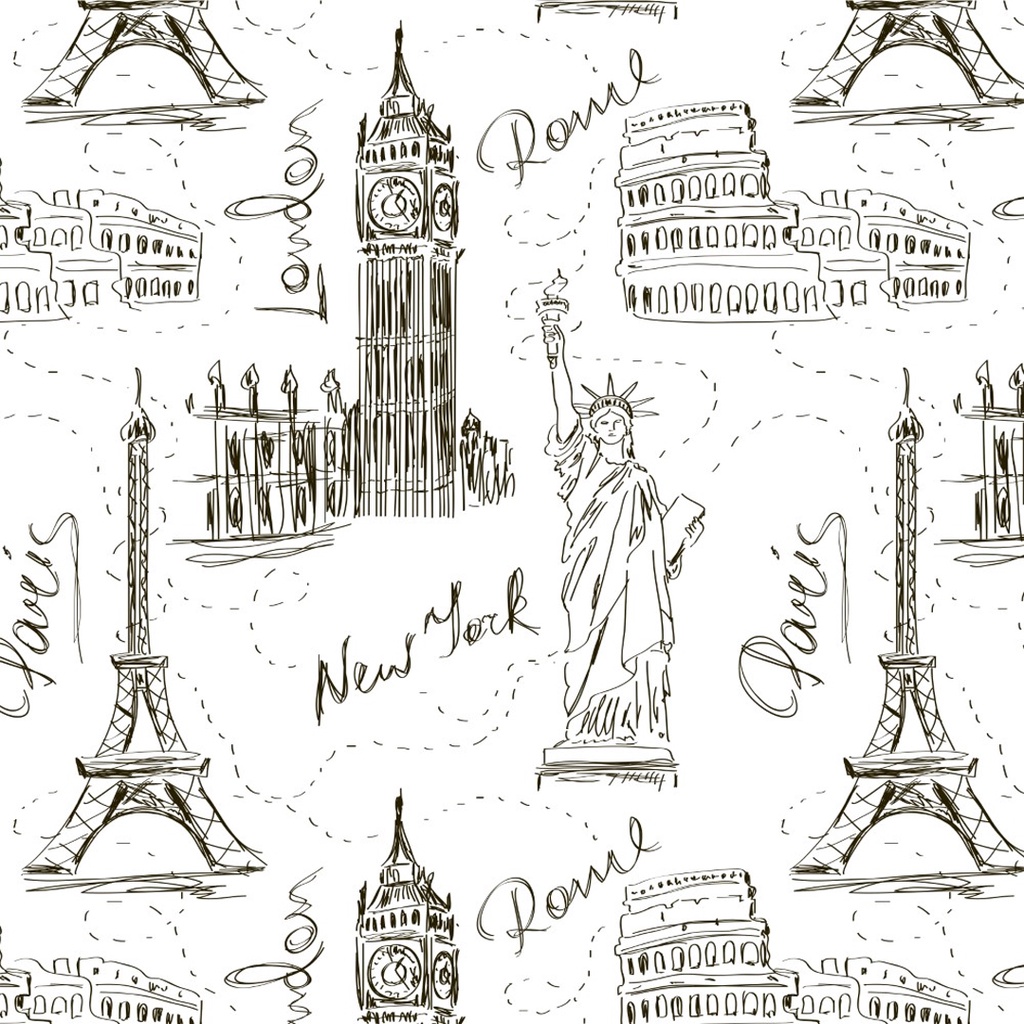 Papel de Parede Adesivo Teens Volta Ao Mundo New York London Paris Teen 95