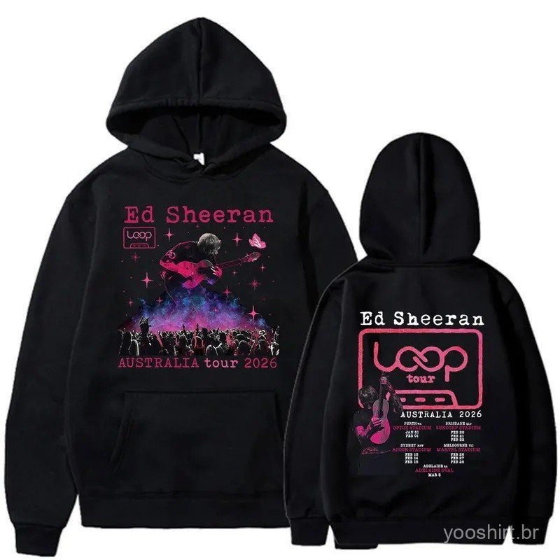 Ed Sheeran Loop Tour Australia 2026 Tour Merch Hoodies Men Women Clothing Fleece Sweatshirt Fashion Hip Hop Long Sleeve