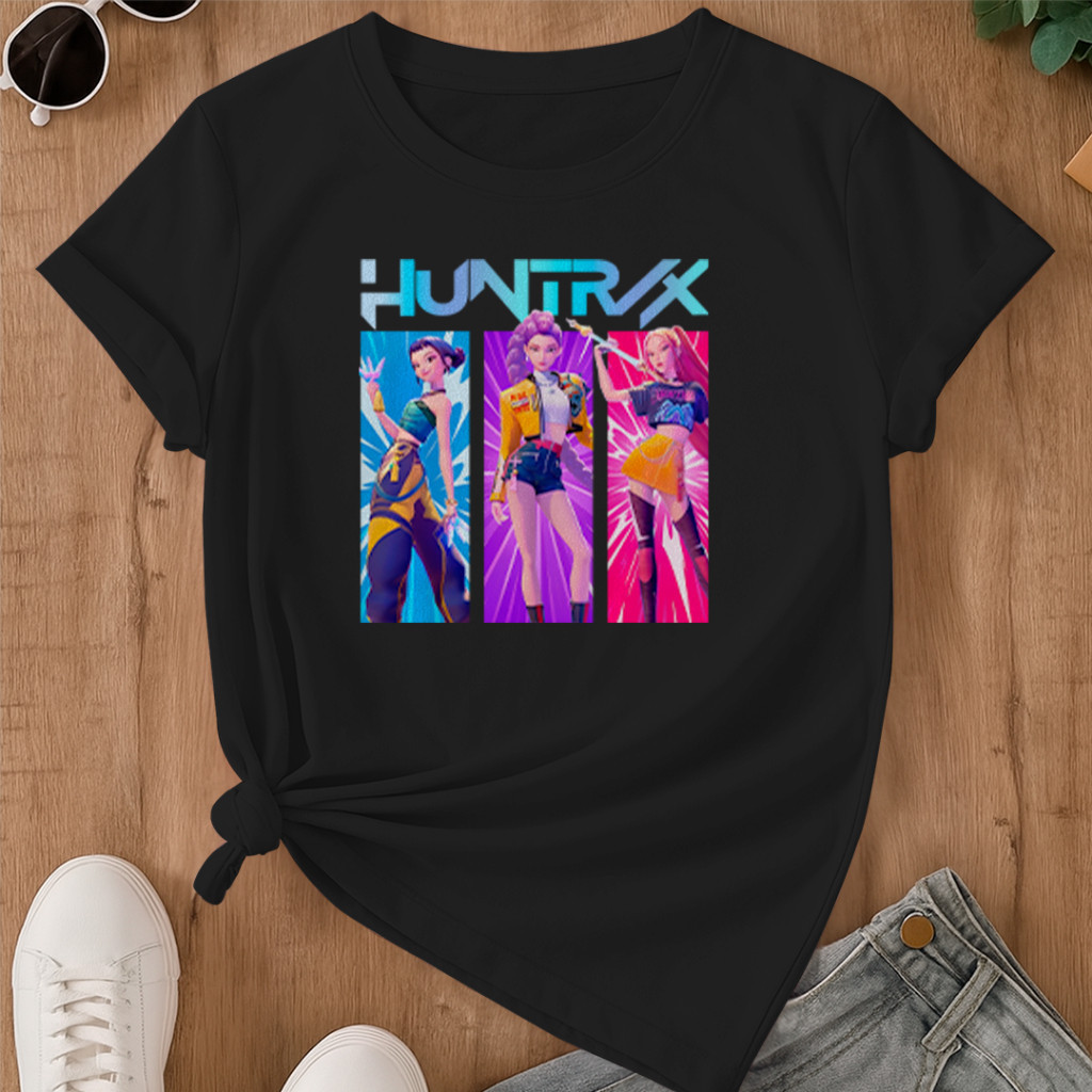Camiseta | blusa feminina estampada anime kpop demon hunter grupo huntrix merch 2025 blusa premium