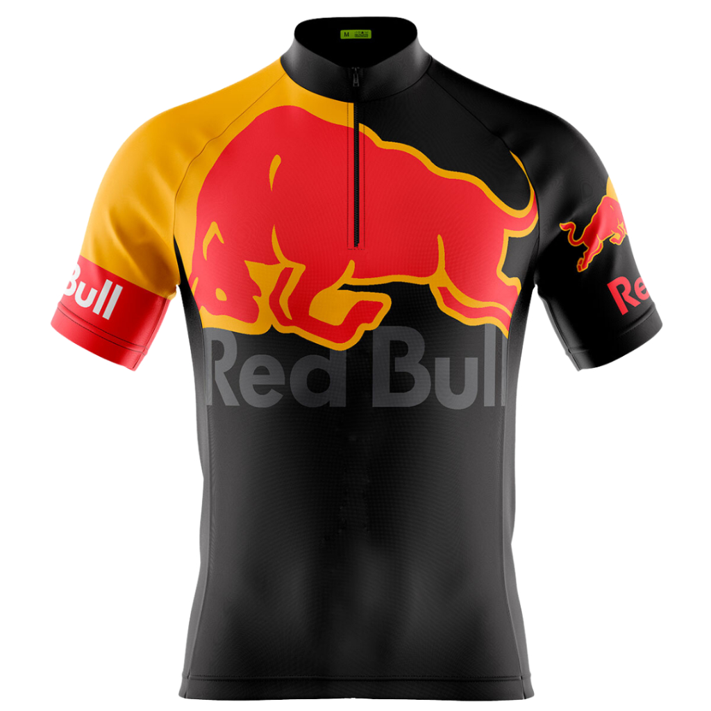 Camiseta Masculina para Ciclismo MTB Proteção UV Tecido Dryfit Red Bull