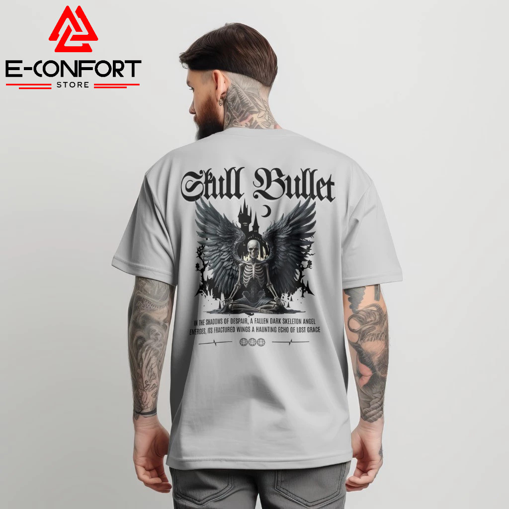 Camiseta Camisa Oversized Skull Bullet Street Skate Promoção Imperdível