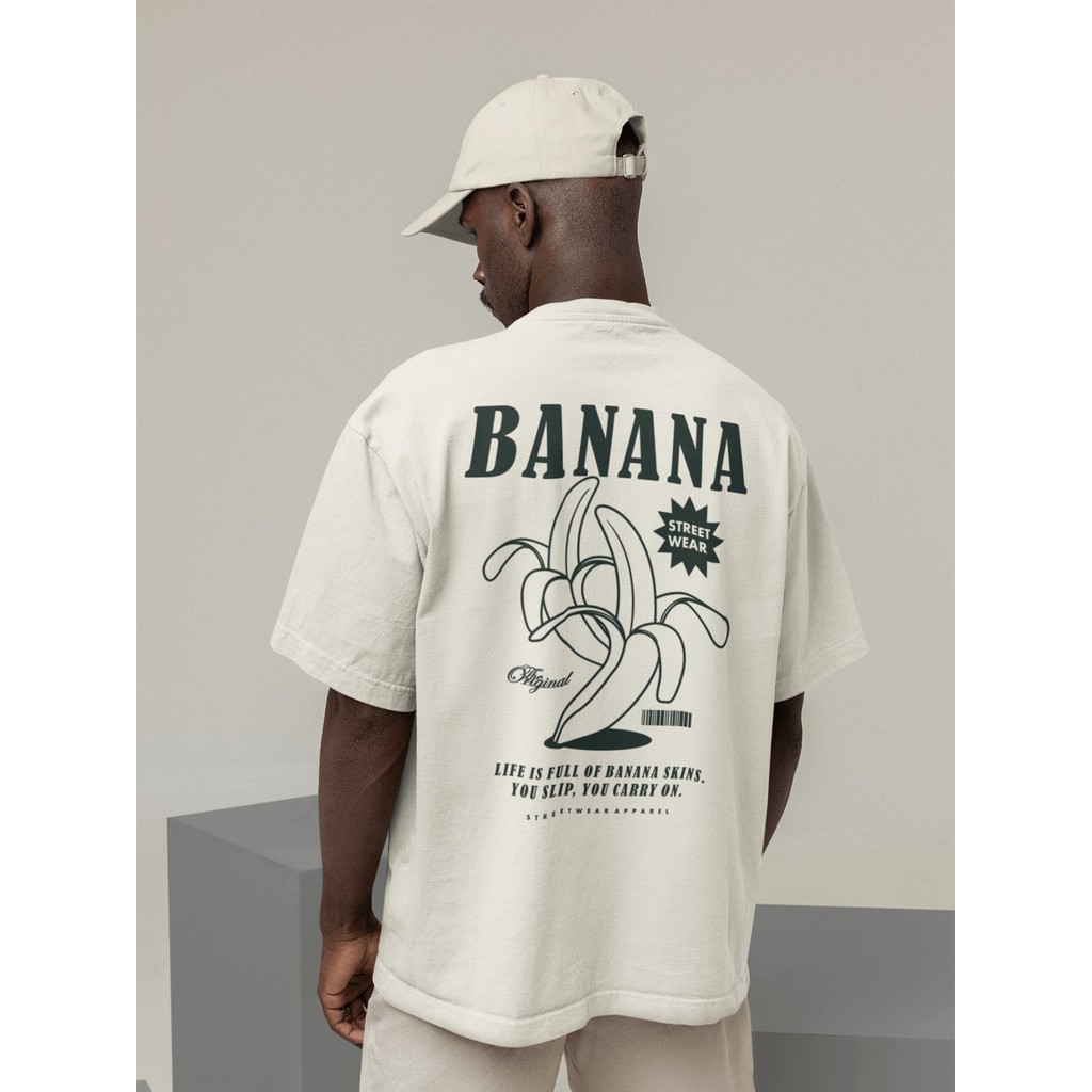 Camisa Camiseta Oversized Gola Alta Streetwear Masculino e Feminino 100% Algodão Preto e Off Whte Estampado- STREET WEAR