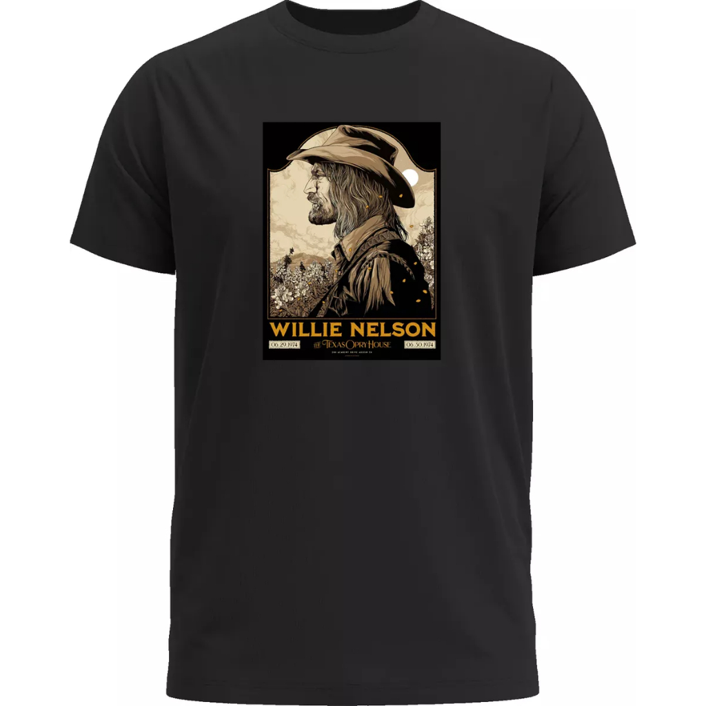 Camiseta Willie Nelson Austin 1974 By Ken Taylor Poster