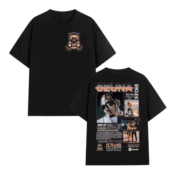 Camiseta Camisa Blusa Algodão Unissex Rapper Ozuna Album Graphic TShirts Men's Retro Fashion