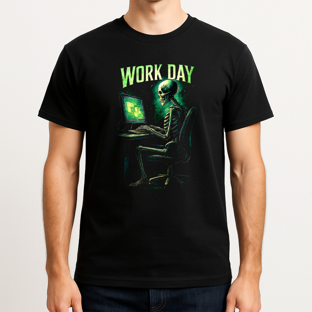 Camiseta Street Wear Unissex Work Day Skull