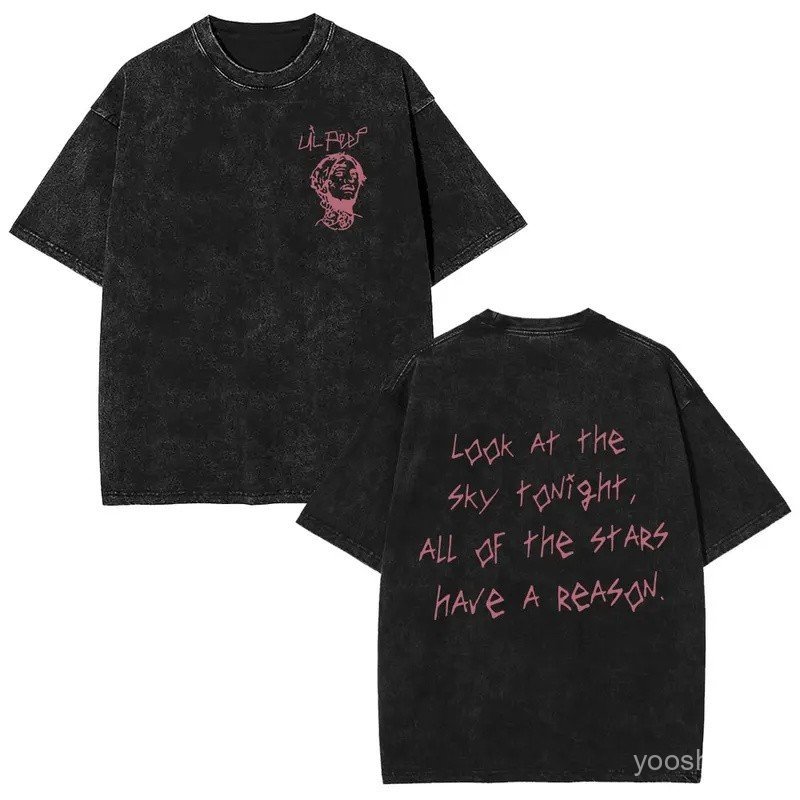 Rapper Lil Peep Tour Concert Graphic T Shirt Men's Women Fashion Hip Hop Short Sleeve T-shirt Vintage Washed Oversized T