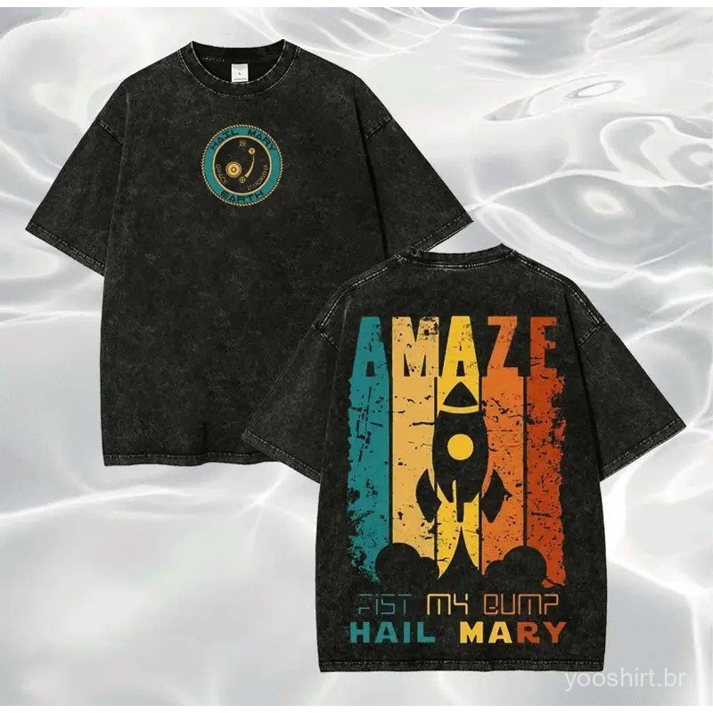 Washed Oversized T Shirt Project Hail Mary Hip Hop Women Men Oversized Y2k Streetwear Short Sleeve Summer Tops Tops Tees