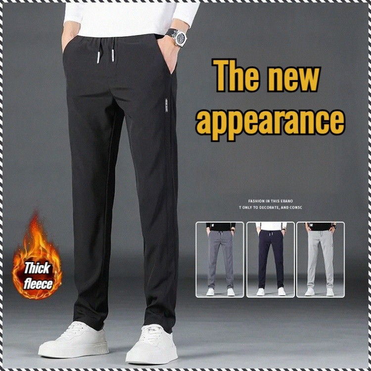 【Peludo/Aquecedor Confortável】Winter Casual Pants For Men / Loose Fit / Quick-Drying Flannel-Lined
