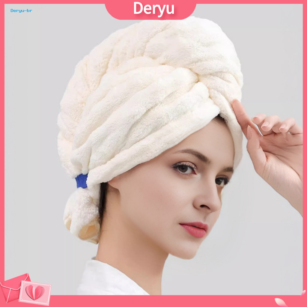 Soft Hair Drying Towel Coral Fleece Wrap for Women – Super Absorbent Quick Dry Anti-frizz Turban for Curly Long Thicke