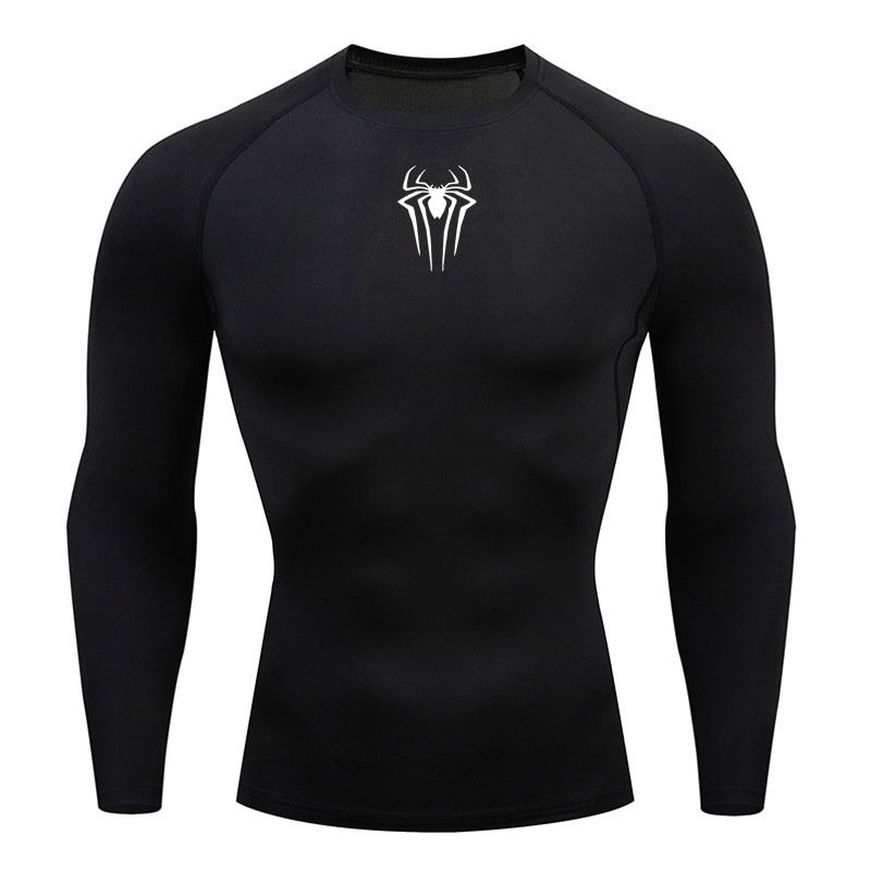 Spiderman Men's Compression T-Shirt Quick Dry Sports Long Sleeve Hiking Sun Protection Gym Base Layer