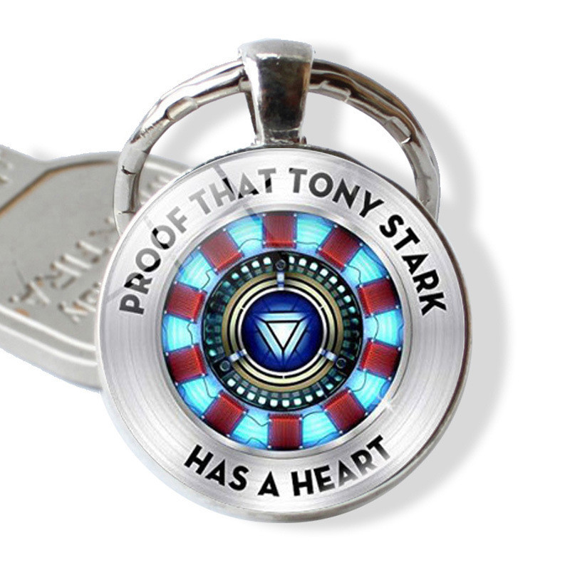 Chaveiro reator do homem de ferro Tony Stark Ark Reactor Time Gem Chaveiro Acessórios
