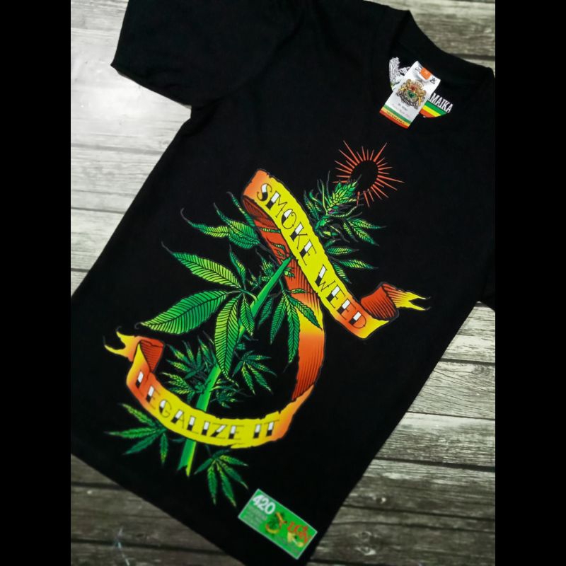 420 T-SHIRT Guerreiros Fumo Orgânico Todos Os Dias ORIGINAL JAVAMAIKA ROOTS STUFF Preto