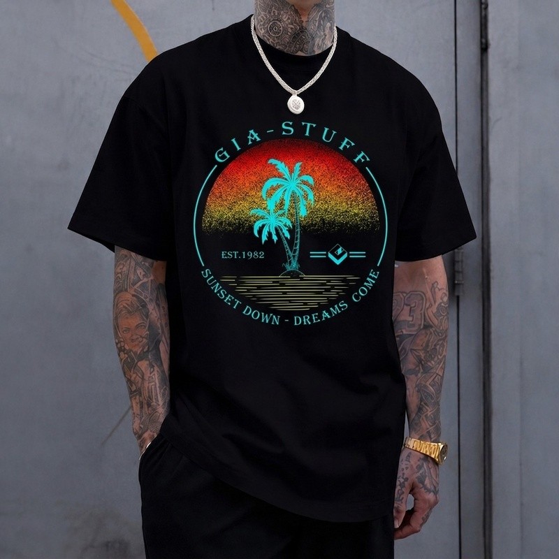 Camiseta Unissex Surf Estampada GIA-STUFF 100% Algodão Premium Streetwear Casual Verão