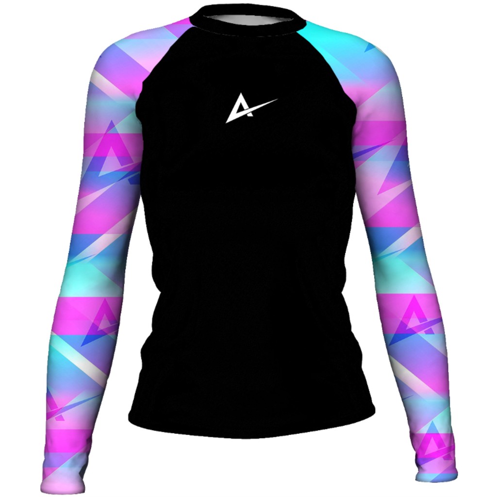 Rash Guard Feminina Camisa Jiu Jitsu No-Gi Colors Rosa Manga Longa