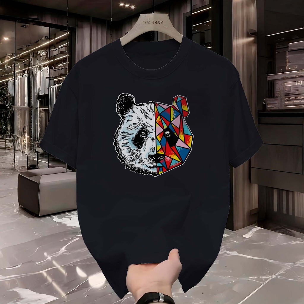 Camiseta Panda Color Diverse Masculina Camisa Manfinity T-Shirt Street Wear100% Algodão