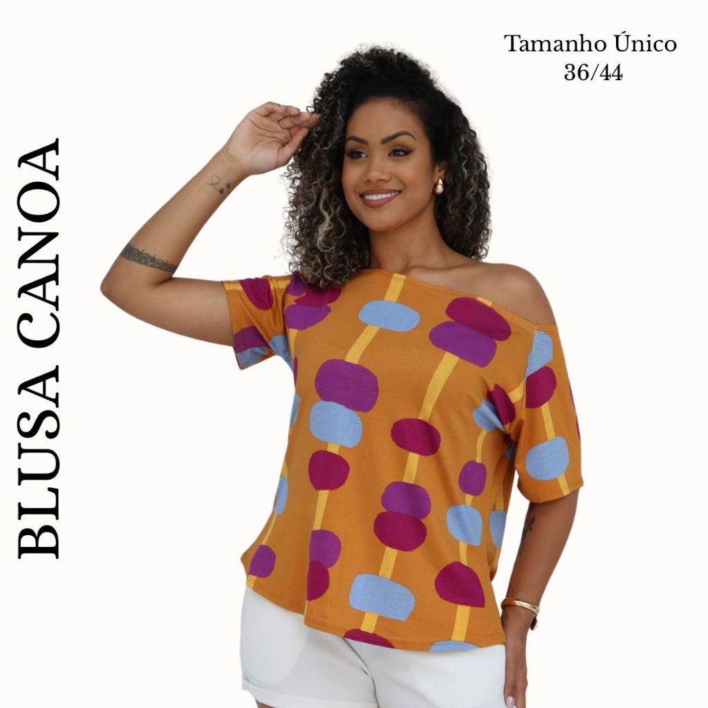 Blusa Feminina Gola Canoa Ciganinha - Estampadas Colors Moda