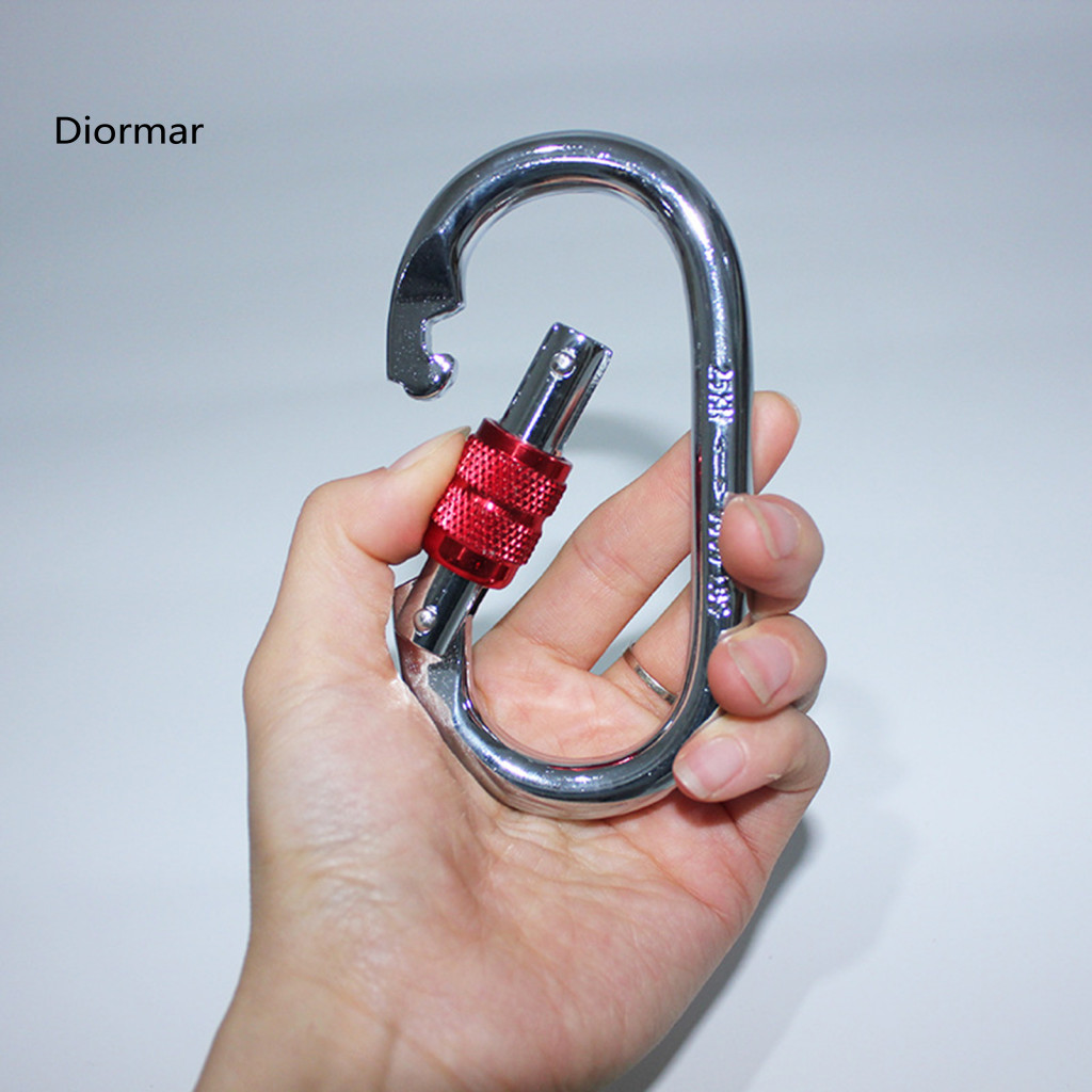 High-quality Carabiner 2pcs Heavy Duty Alloy Steel Clips 25kn Elliptical Mountaineering Buckles for Outdoor Climbing Cam