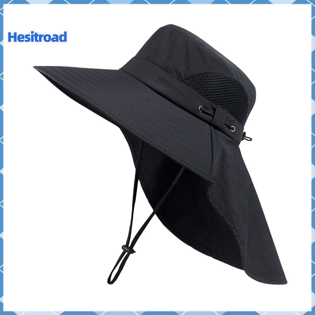 Adjustable Windproof Mountaineering Sun Hat with Breathable Mesh Wide Brim Uv Protection Fishing for Outdoor Sports Hiki