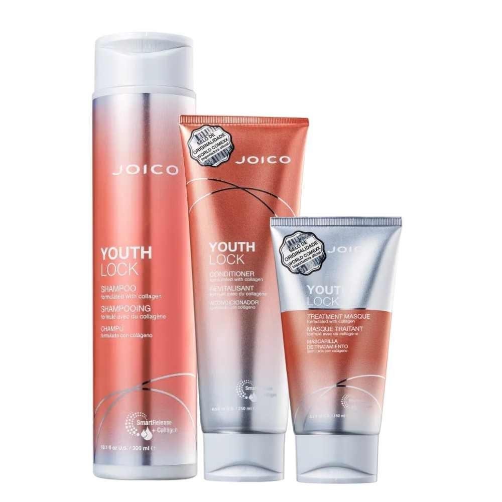 Joico Youth Lock Shampoo 300ml + Condicionador 250ml + Máscara 150ml