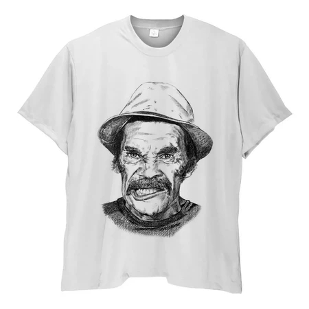 Camiseta Masculina Estampa Seu Madruga Bravo Tamanho Grande Série Chaves