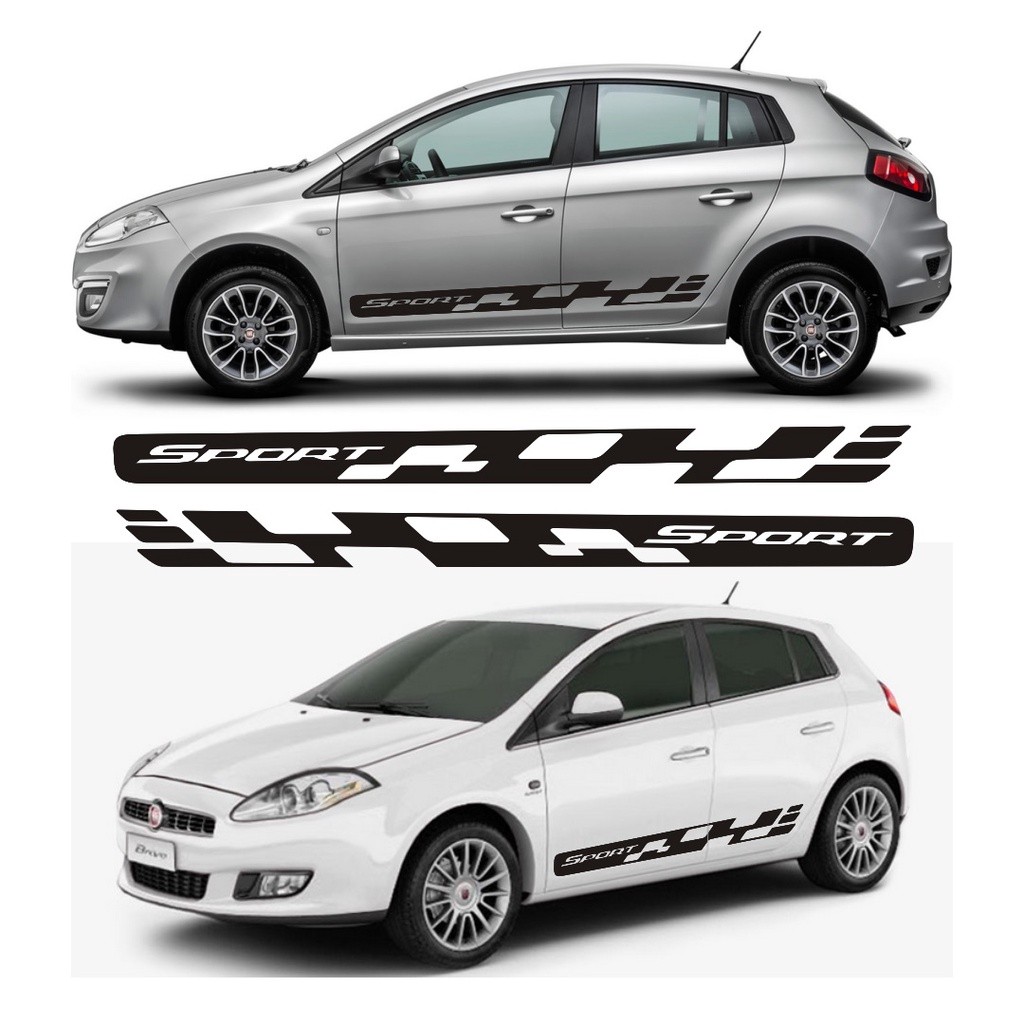 Adesivo Lateral Para Fiat Bravo Faixa Bb1 Colante Sport Fita Adesiva Tuning Acessórios