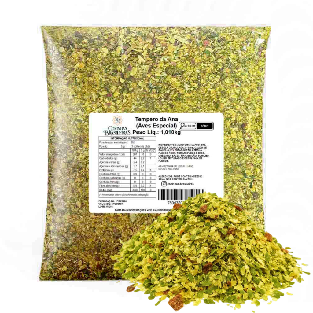 Cozinhas Brasileiras tempero ana maria p/ aves frango massas molhos 200g, 500g, 1,010kg