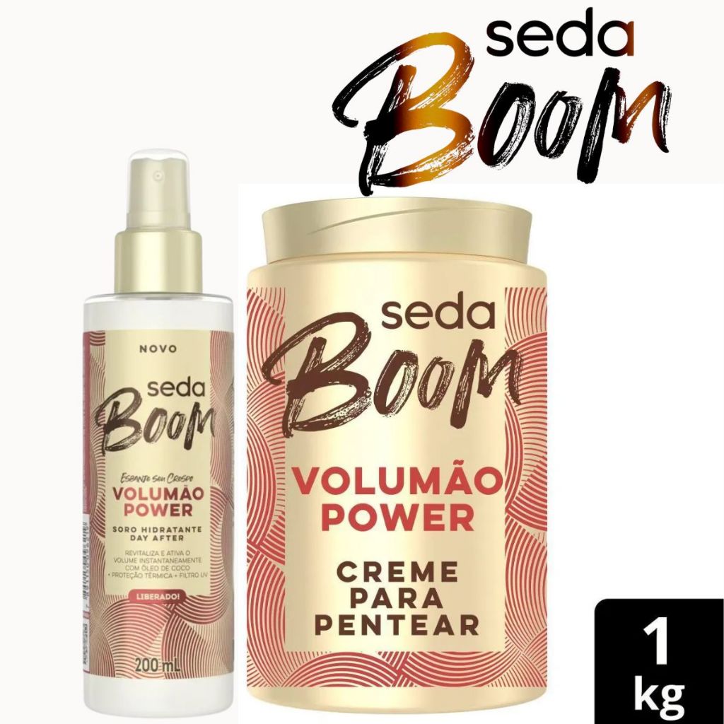 Kit Seda Boom Volumão Power – Creme para Pentear 1kg + Soro Hidratante Day After 200ml