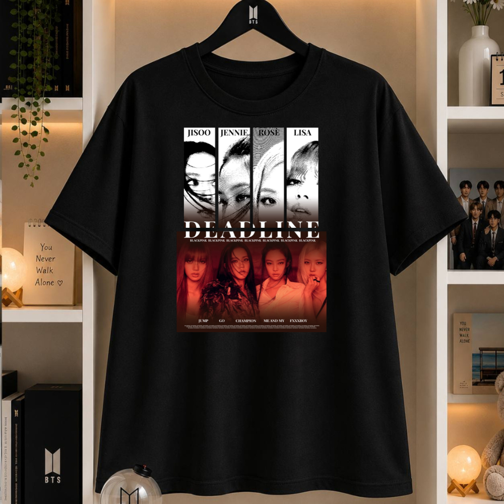 Camiseta Plus Size Blackpink Kpop Girl Group Premium Algodão Estampa HD