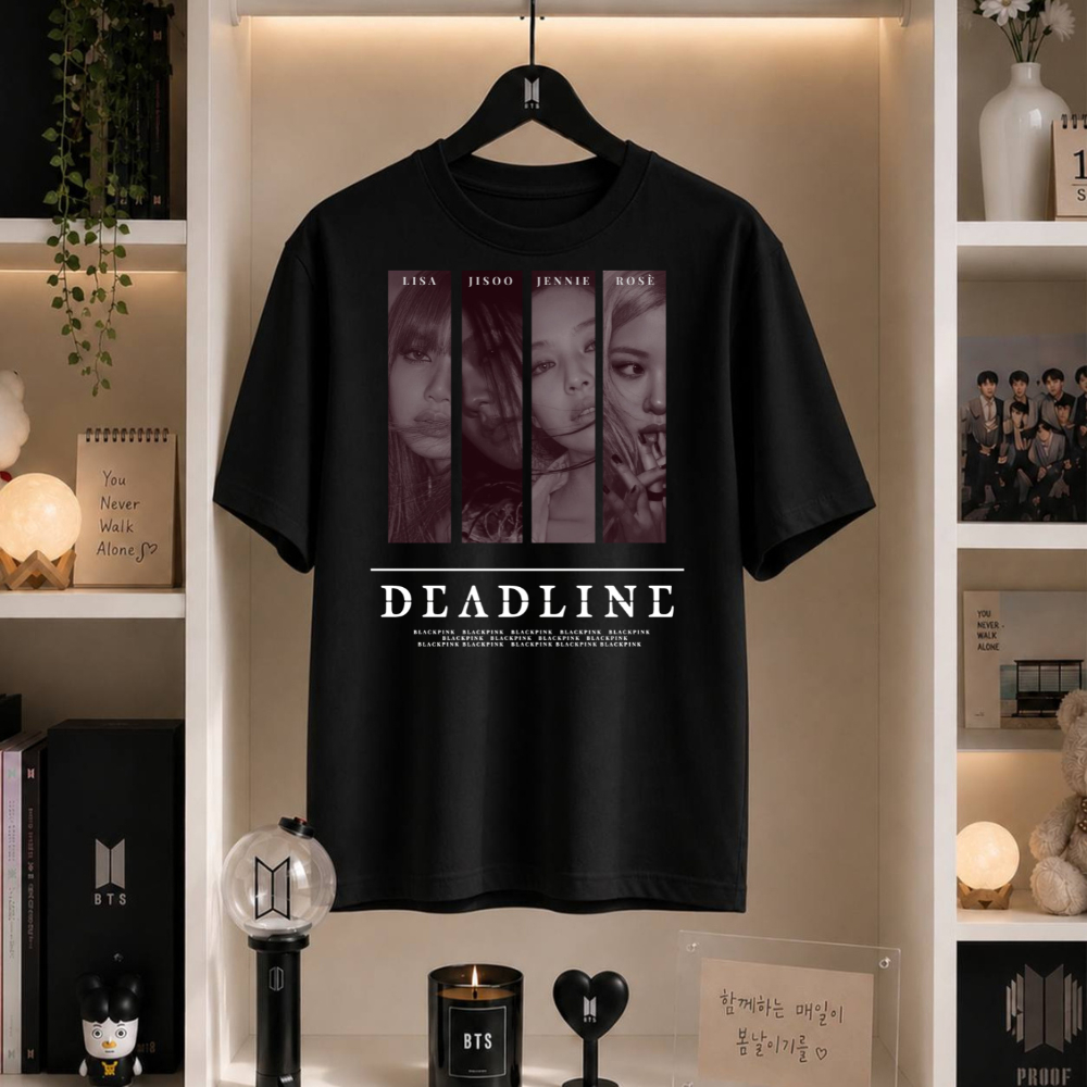 Camiseta Blackpink Kpop Girl Group Premium Algodão Estampa HD Jennie Rose Lisa Jisoo
