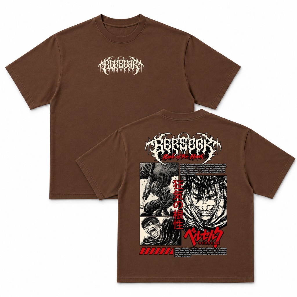 Camiseta Berserk Guts Band of the Hawk Básica 100% Algodão Envio Imediato Unissex Várias Cores Anime Streetwear