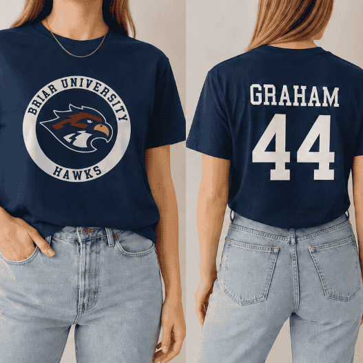 Blusa Briar Hawks University Gola Redonda Camiseta 100% Algodão Unissex Amores Improvaveis Off Campus Serie