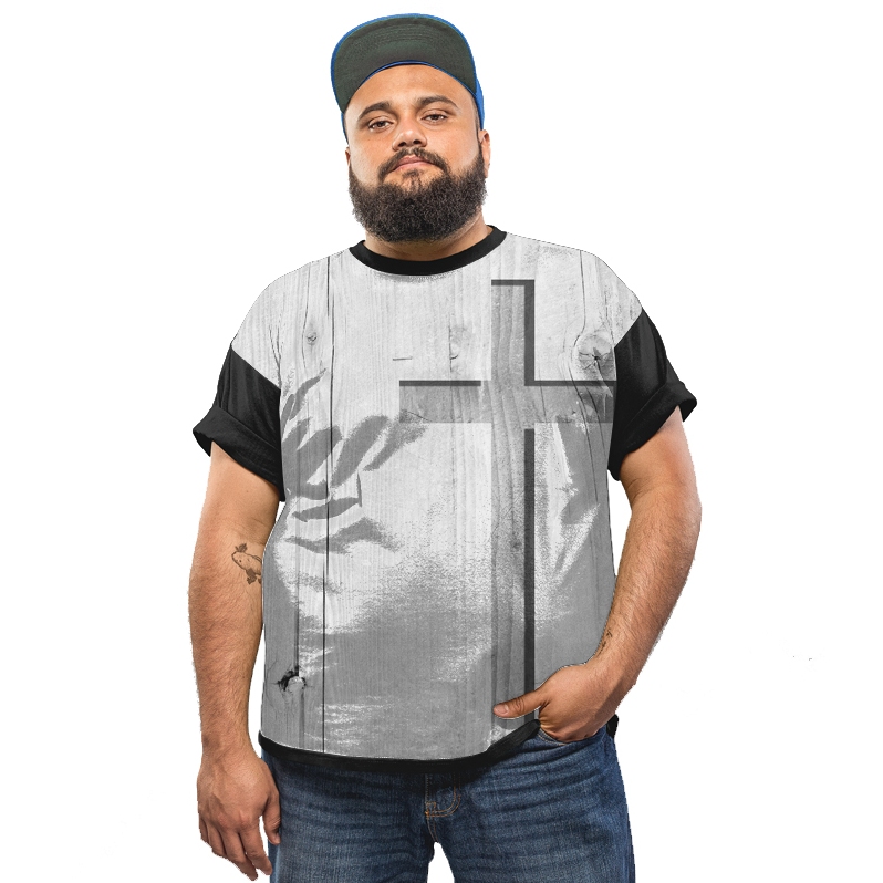 Camiseta Plus Size Cruz Madeiro Cross Gospel Cristo Jesus