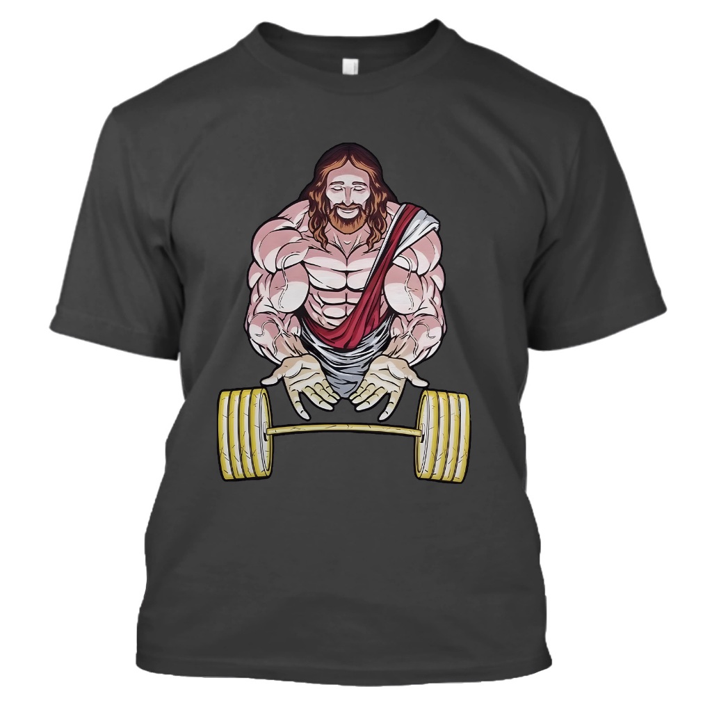 Camiseta Blusa T-Shirt Jesus Barra Academia Treino Calistenia Malhar Crossfit 100% Algodão