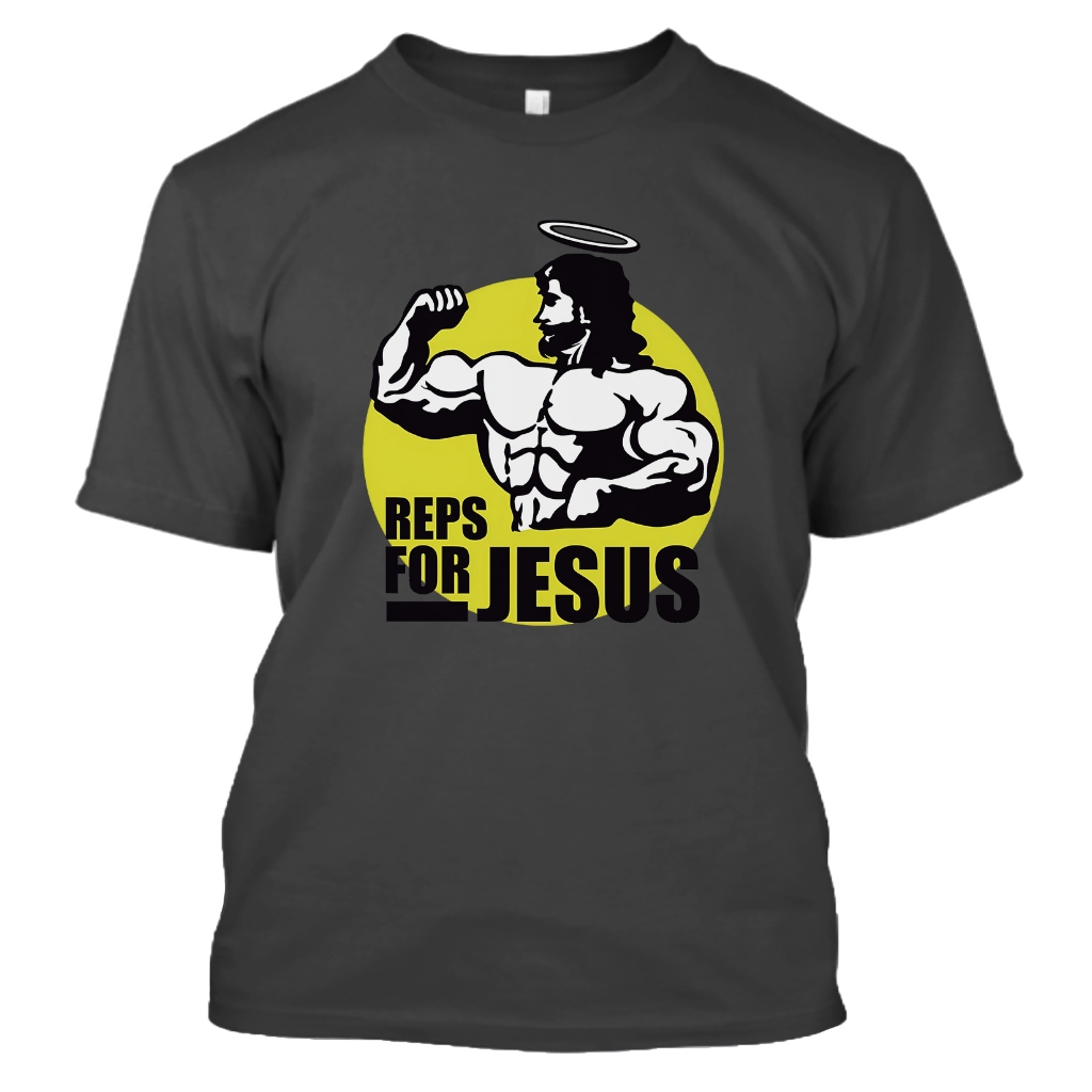 Camiseta Blusa T-Shirt Reps For Jesus Academia Treino Calistenia Malhar Crossfit 100% Algodão