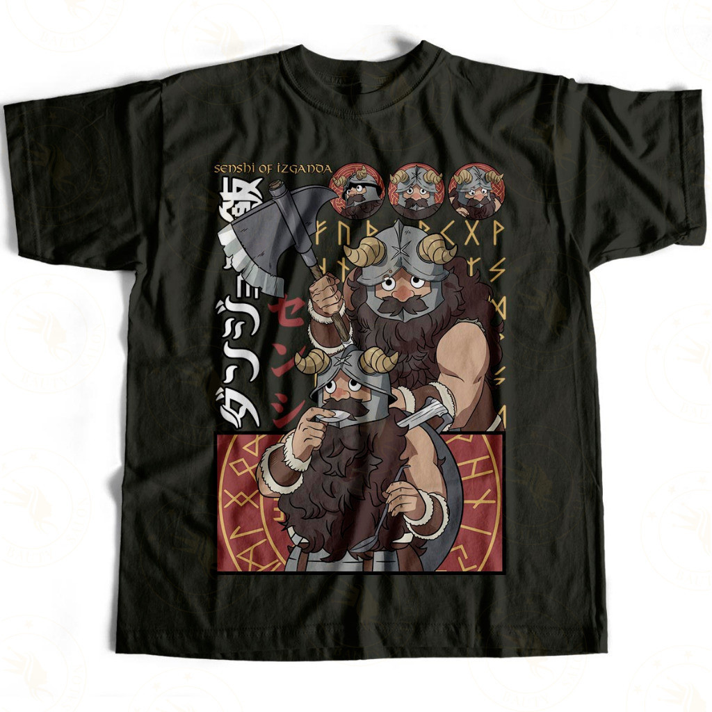 Camiseta Unissex Oversized Plus Size Feminina Masculina Básica Senshi Cozinheiro Dungeon Meshi Delicious in Dungeon 100%