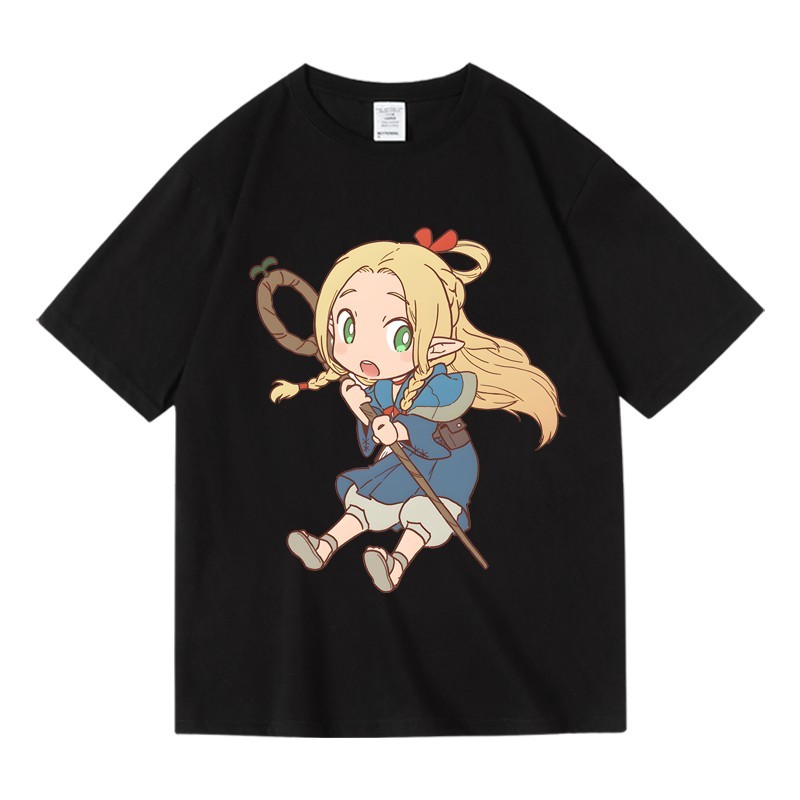 Camiseta Unissex Delicious in Dungeon Anime Fantasia Magia Confortável Encantadora Estilosa Moda Verão