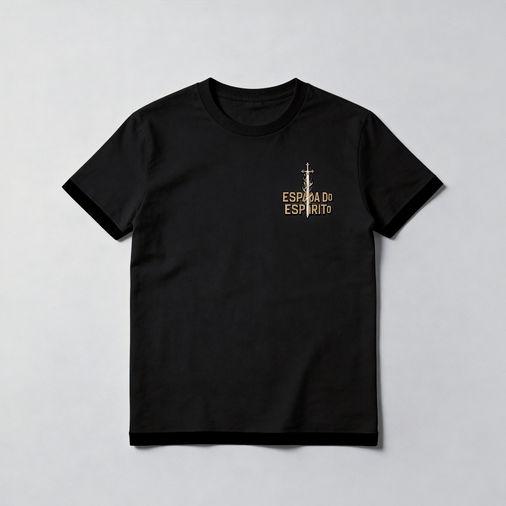 Unisex Espada Do Espirito Sword Cross Christian Back Print Graphic T-Shirt