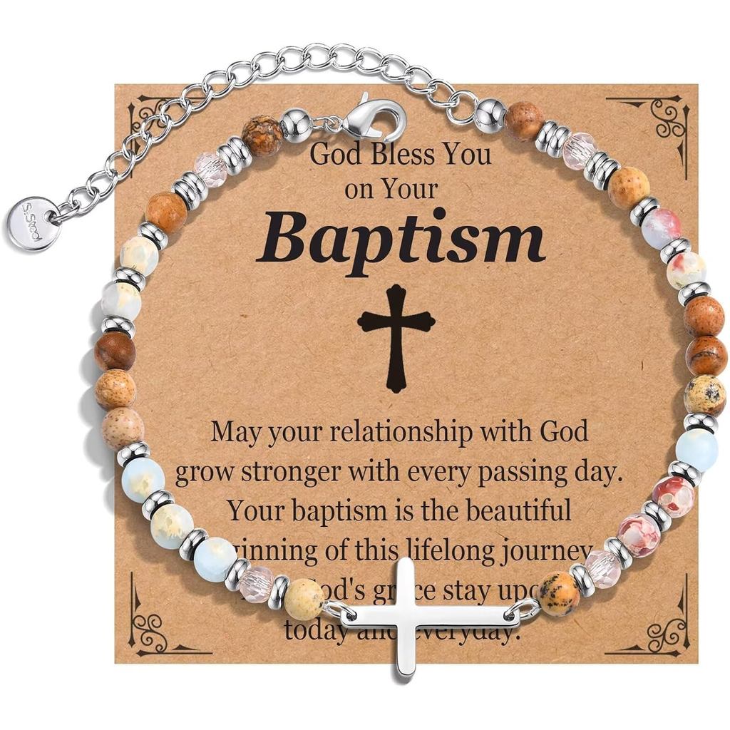Cross Bracelet for Girls First Communion, Baptism, Confirmation Gifts Teen Girls Christian Jewelry Easter Basket Stuffer