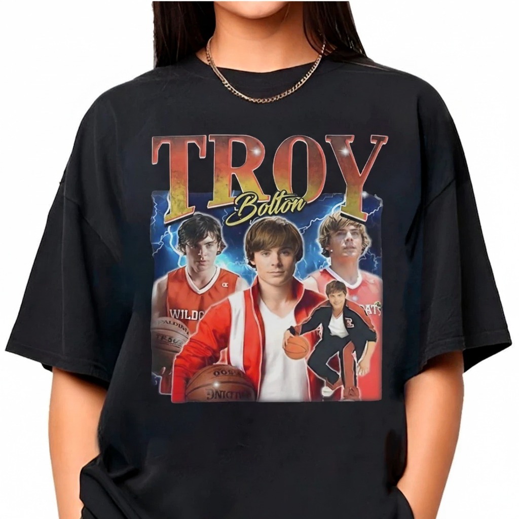Camiseta T-Shirt Unissex Algodão 30.1 Estampa Troy Botton 90's High Street Oversized Casual Premium