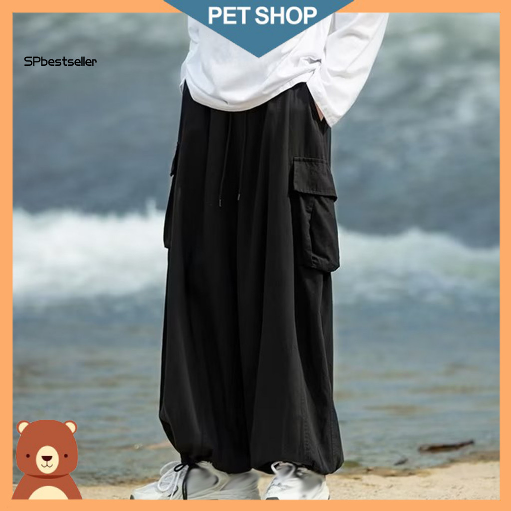 Fall Men Pants Solid Color Casual Trousers for Men's Oversized Corduroy Cargo Vintage High Street Style Wide Leg Straigh