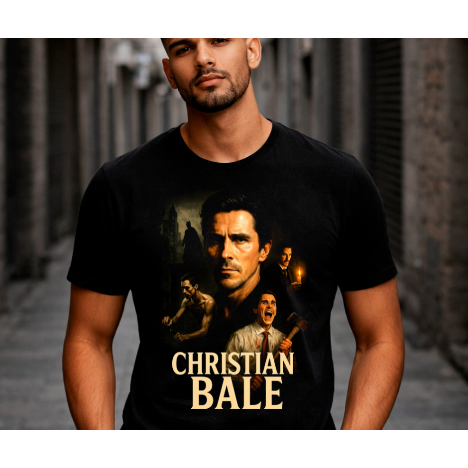 Camiseta CHRISTIAN BALE Ator • Intensidade • Cinema Holywood • Unissex 100% Algodão