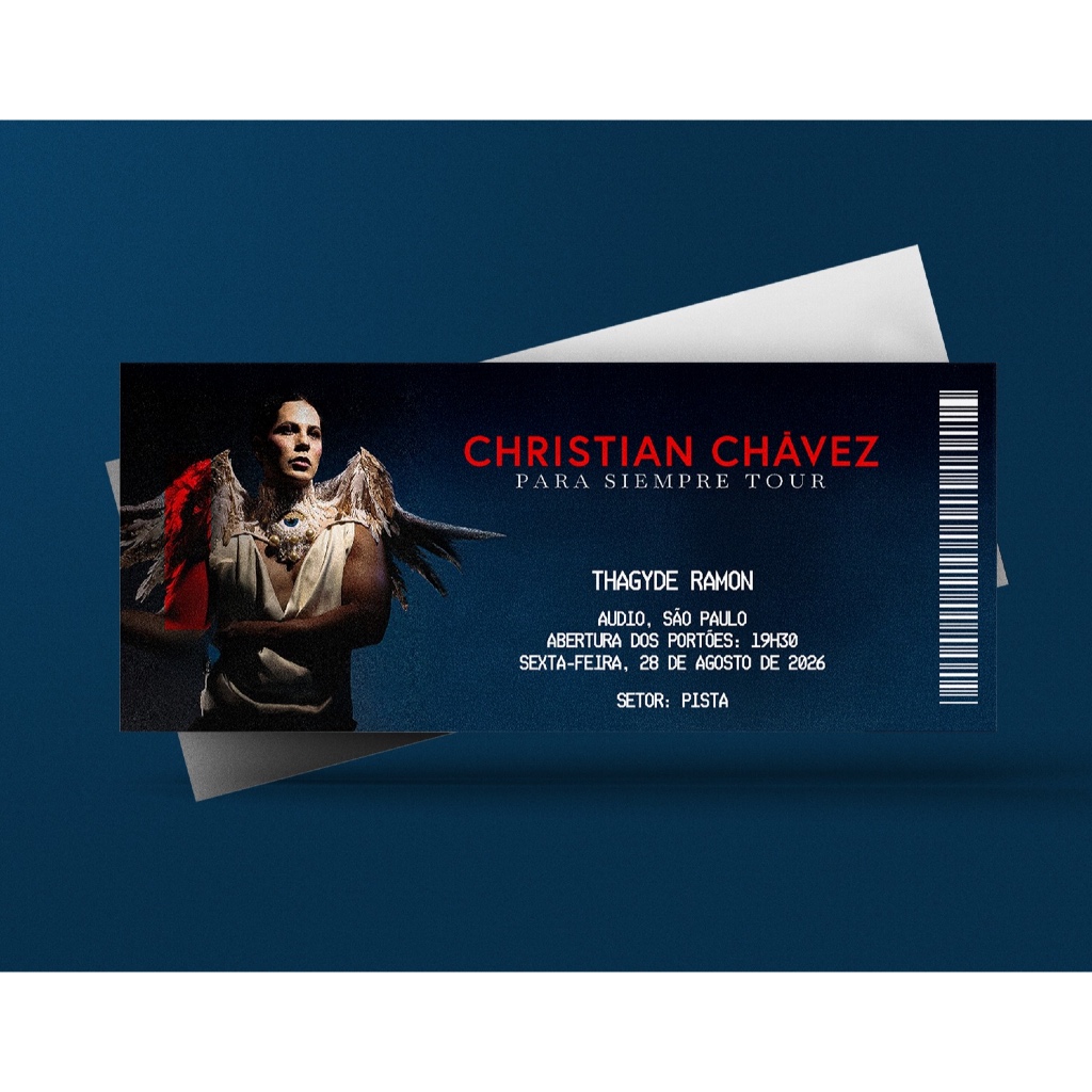 Ingresso Holográfico Personalizado Christian Chavez - Para Siempre Tour